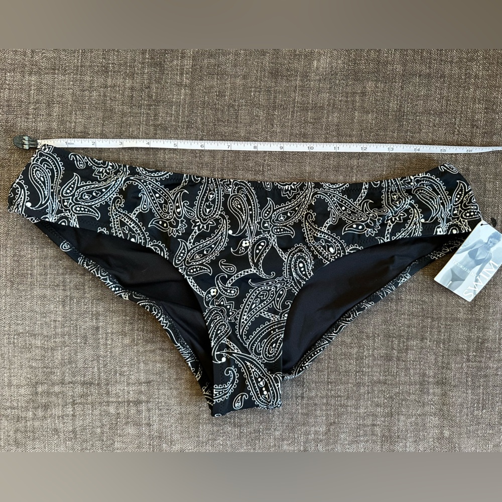 Vintage 2009 Victoria's Secret Black and White Brazilian Paisley Swim Bottom
